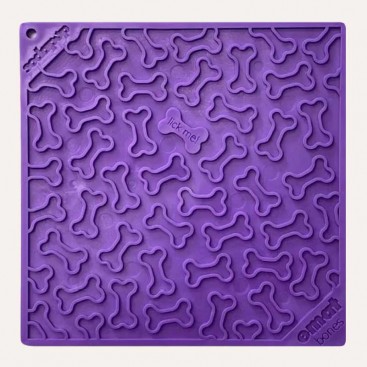 Силиконовый коврик для слизывания лакомства SodaPup - Bones Design eMat, large Purple