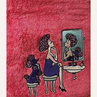 Махровое полотенце для животных Montmorency - Poodle Beauty Spa Rose (70x130см)