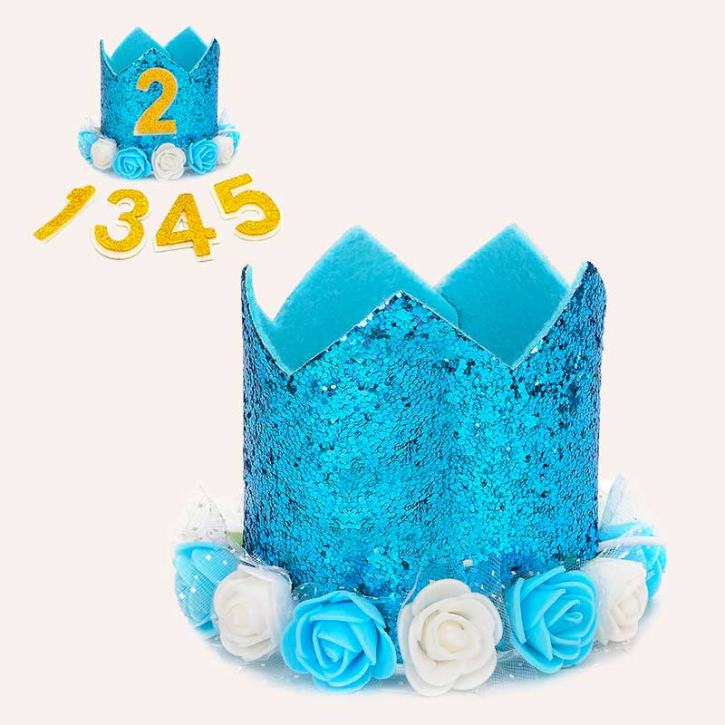 Корона з квітами для іменинника PartyDog - Light Blue Crown