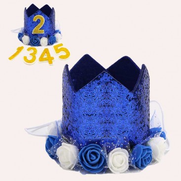 Корона с цветами для именинника PartyDog - Blue Crown