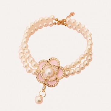 Нашийник-прикраса для домашніх тварин - Pink Camellia, (20-25 см)