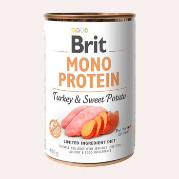 Консервы для собак с индейкой Brit - Mono Protein - Turkey & Sweet Potato 400 г