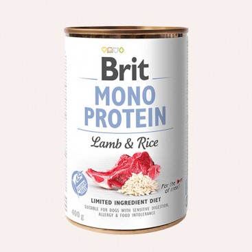 Консерви для собак з ягням Brit - Mono Protein - Lamb & Rice 400 г