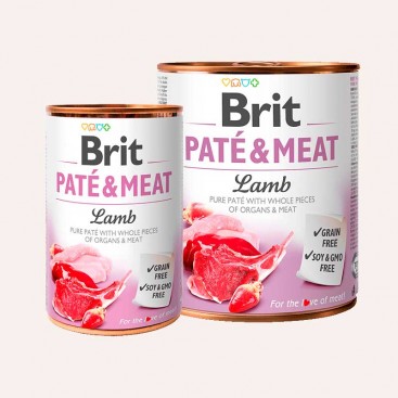 Влажный корм для собак с ягненком Brit - Pâté & Meat - Lamb 400 г