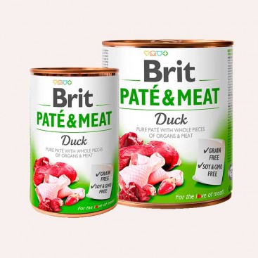 Влажный корм для собак с уткой Brit - Pâté & Meat - Duck 400 г