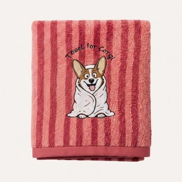 Полотенце для собак с вышивкой Bark&Tail - Striped Corgi Wrap (70x130 см)