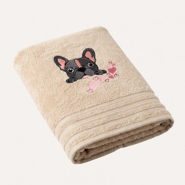 Рушник для собак з вишивкою Montmorency - Love French Bulldog Towel (50x100 см)