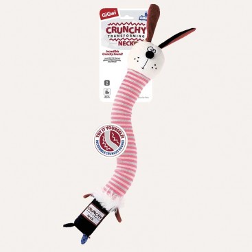 Іграшка для собак Заєць з хрусткою шиєю і пищалкой GiGwi - Crunchy Neck Rabbit 28 см