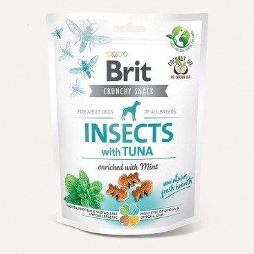 Лакомство для собак насекомые, тунец, мята для свежести дыхания Brit Care - Dog Crunchy Cracker Insects