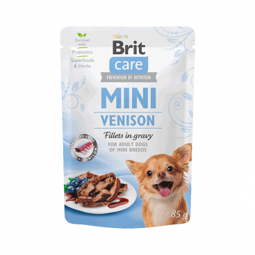 Вологий корм для собак з олениною Brit Care - Mini - Venison fillets in gravy 85 г