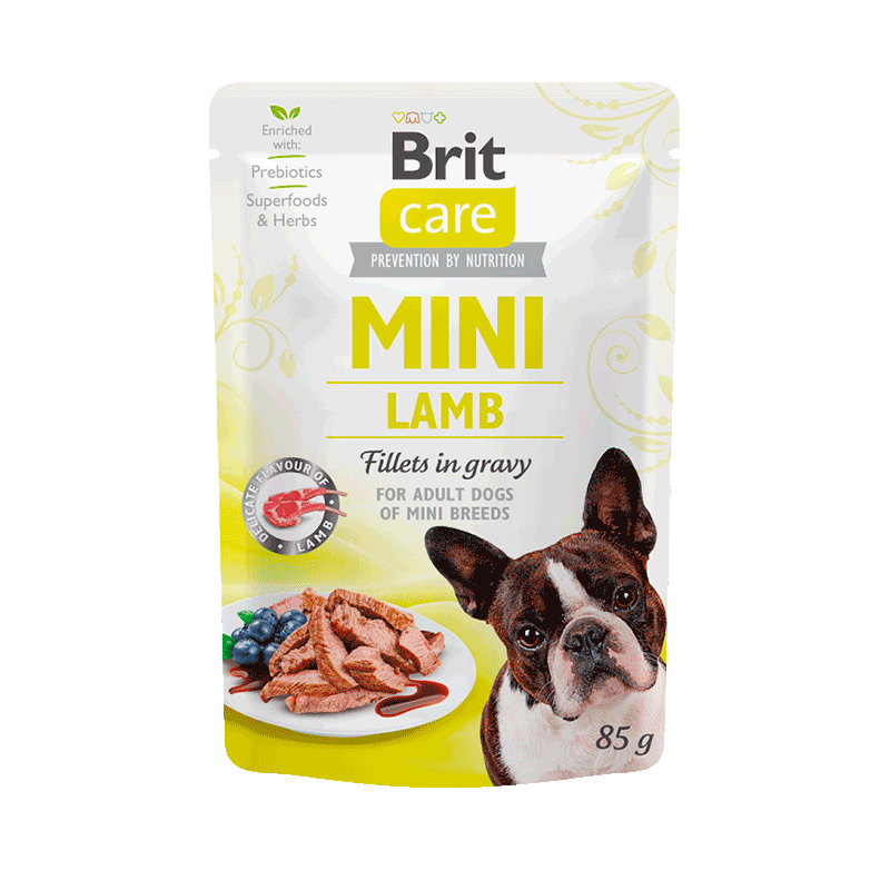 Вологий корм для собак з ягням Brit Care - Mini - Lamb fillets in gravy 85 г