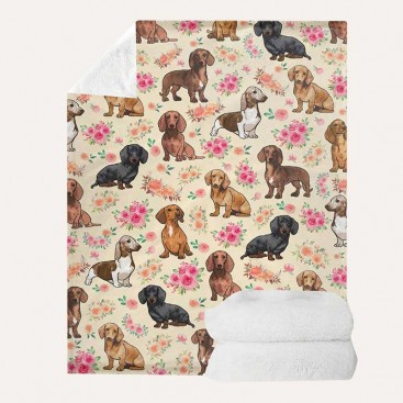 Плед для животных Home Creative - Dachshunds with flowers, 70х100 см