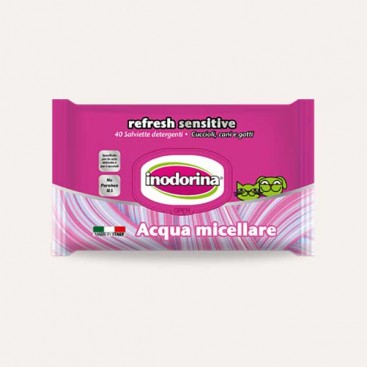 Салфетки для собак с мицеллярной водой Inodorina - Salviette Refresh Sensitive Acqua Micellare, 40 шт