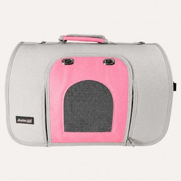 Сумка-переноска для кошек и собак AnimAll с фронтальной дверцей Розовая 44×22×25 см