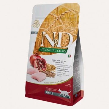 Низкозерновой сухой корм для взрослых кошек с курицей и гранатом - Farmina N&D 1,5 кг
