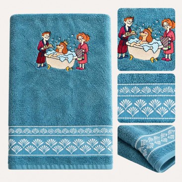 Махровое полотенце для домашних любимцев Bark&Tail - Royal Bath (50×100 см), голубое