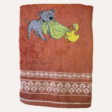 Рушник для собак з вишивкою Montmorency - Tug of War Terracotta (130х70)