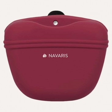 Силиконовая сумка для лакомства с магнитной застежкой Navaris - Hunde Futterbeutel aus Silikon, bordo