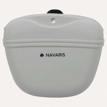 Силиконовая сумка для лакомства с магнитной застежкой Navaris - Hunde Futterbeutel aus Silikon, light grey