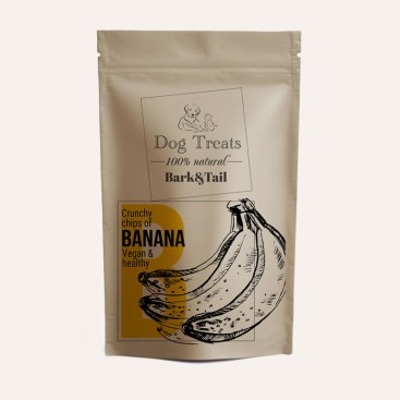 Натуральні ласощі для собак банан Bark&Tail - Dog Treats 100 % Banana , 40 г