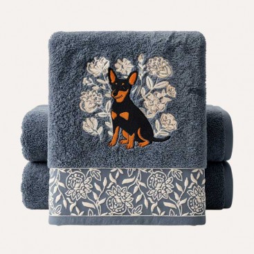 Полотенце для собак с вышивкой Montmorency - Doberman Rose Garden (130х70)