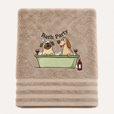 Махровое полотенце для домашних любимцев Bark&Tail - Bath Party (70×130 см), бежевый
