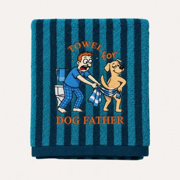 Рушник для собак з вишивкою Bark&Tail - Dog Father Blue (70х130 см)