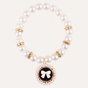 Нашийник-прикраса для домашніх тварин - White Bow Coin, (25 см)