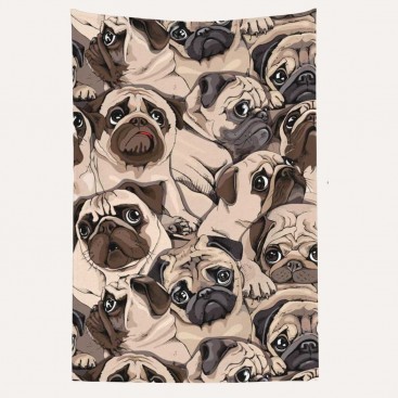 Плед для тварин Home Creative - Pug Faces, 100х150 см