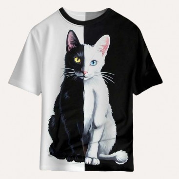 Футболка жіноча Luna - Black and White Cats, L