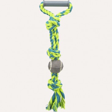 Канат плетеный с ручкой и мячом Trixie - зеленый, 50 см