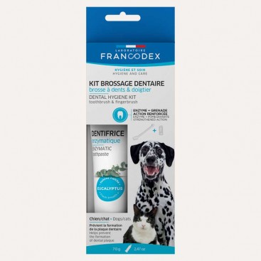 Набір зубна паста і щітка для котів і собак Francodex Laboratoire Dental Kit Dog