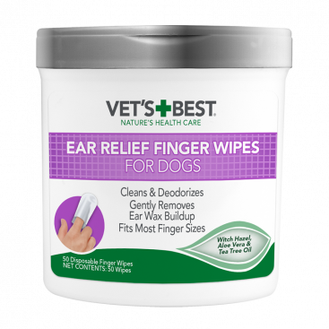Вологі серветки для чищення вух Vet's Best - Ear Relief Finger Wipes, 50 шт
