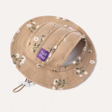 Панама для собак из льна HatDog - Flora Beige, XL
