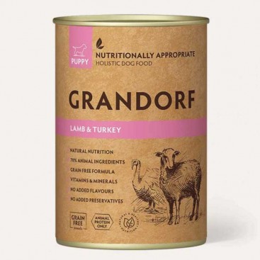 Консерва для цуценят з ягням та індичкою Grandorf - Lamb & Turkey 200 г