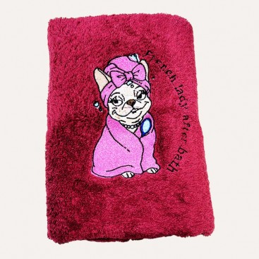 Махровое полотенце для животных Montmorency - Burgundy (50x100 см)