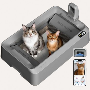 Розумний туалет для котів PetKit - PETKIT PUROBOT CRYSTAL DUO, сірий
