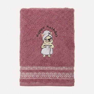 Рушник для собак з вишивкою Montmorency - Happy Bathday Crimson (50x100 см)