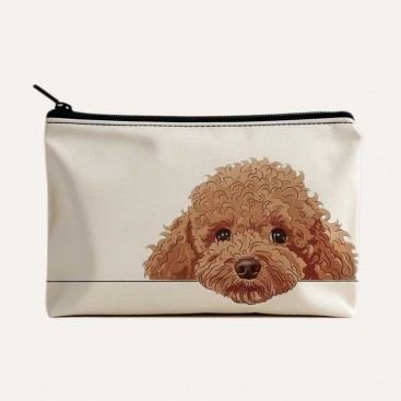 Косметичка біла з той-пуделем Confession - Toy poodle