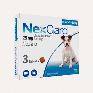 Жевательная таблетка для защиты от паразитов и насекомых NexGard, M 4-10 кг (1 таблетка)