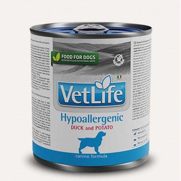 Влажный диетический корм для собак при пищевой аллергии Farmina Vet Life Hypoallergenic Duck & Potato