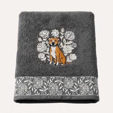 Рушник для собак з вишивкою Montmorency - Staffy Slate (70х130 см)