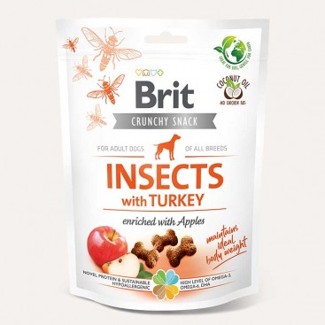Ласощі для собак комахи, індичка, яблуко для підтримки ваги Brit Care - Dog Crunchy Cracker Insects