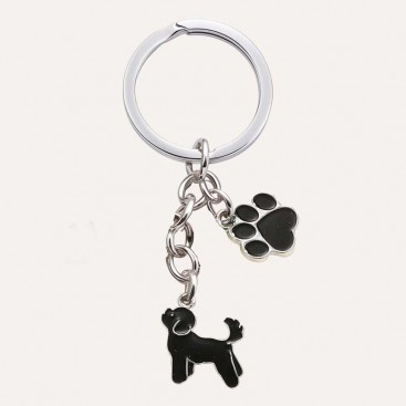 Брелок срібний з лапкою і песиком Apple Girl - Dog and Paw