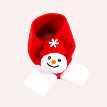 Різдвяний шарф  для собак  Snowman with snowflake, S 28 см
