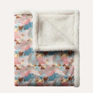 Двухстороннее водонепроницаемое одеяло с мехом Montmorency - Pastel Clouds Fur 98х62 см