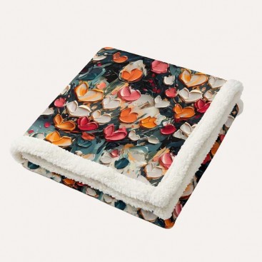 Двухстороннее водонепроницаемое одеяло с мехом Montmorency - Hearts