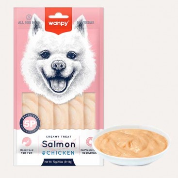 Жидкое лакомство для собак с лососем и курицей Wanpy - Treat Salmon&Chicken, 70 г