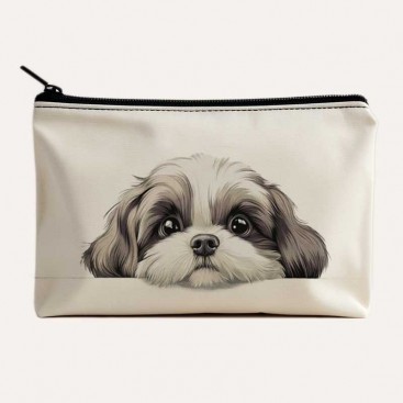 Косметичка біла з ши-тцу Confession - Shih tzu
