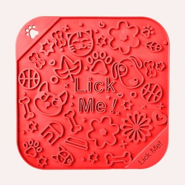 Силіконовий килимок для злизування ласощів - Lick Me, Red